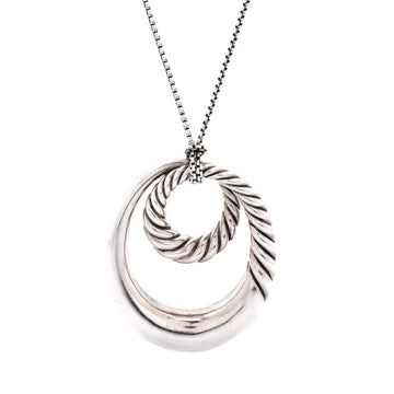 David Yurman Vintage Double Circle Pendant Necklace Sterling Silver