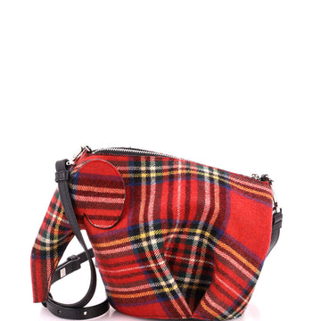 Loewe Elephant Crossbody Bag Tartan Wool and Leather Mini