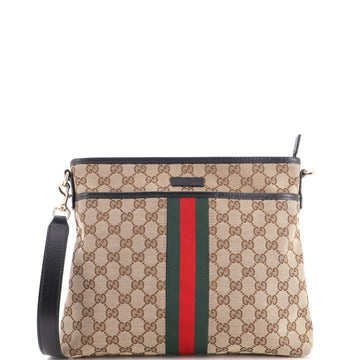 Gucci Front Pocket Web Messenger GG Canvas Small