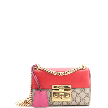 Gucci Padlock Shoulder Bag GG Coated Canvas and Leather Small