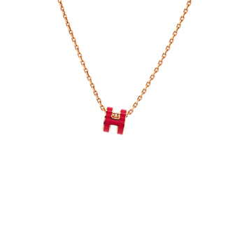 Hermes Pop H Pendant Chain Necklace Metal and Enamel Mini