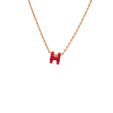 Hermes Pop H Pendant Chain Necklace Metal and Enamel Mini