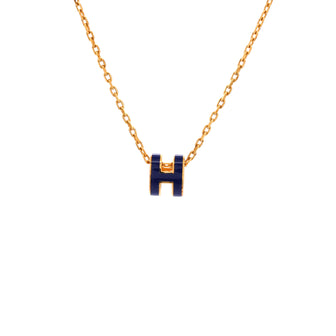 Hermes Pop H Pendant Chain Necklace Metal and Enamel Mini