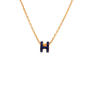 Hermes Pop H Pendant Chain Necklace Metal and Enamel Mini
