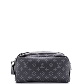 Louis Vuitton Dopp Kit Toiletry Pouch Monogram Eclipse Canvas