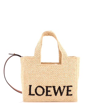 Loewe Paula's Ibiza Logo Convertible Tote Raffia Small