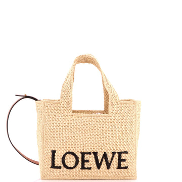 Loewe Paula's Ibiza Logo Convertible Tote Raffia Small