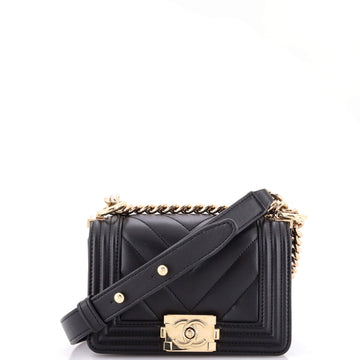 Chanel Boy Flap Bag Chevron Lambskin Mini