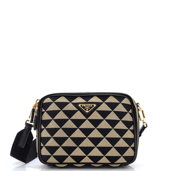 Prada Symbole Zip Around Shoulder Bag Jacquard