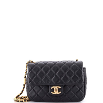 Chanel Coco de Toi Heart Chain Square Flap Bag Quilted Lambskin Small