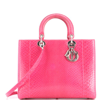 Christian Dior Lady Dior Bag Python Large