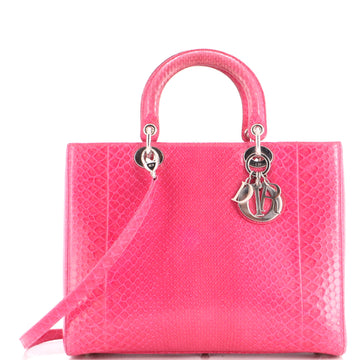 Christian Dior Lady Dior Bag Python Large
