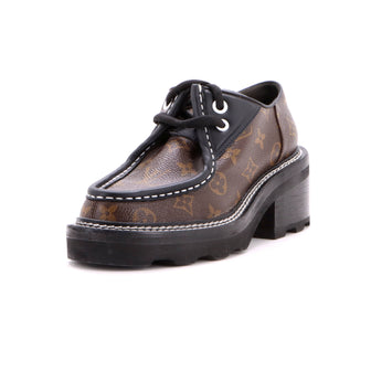 Louis Vuitton Women's LV Beaubourg Platform Derby Shoes Monogram Canvas