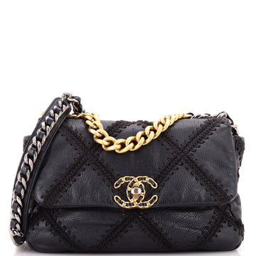 Chanel 19 Flap Bag Crochet Quilted Calfskin Medium
