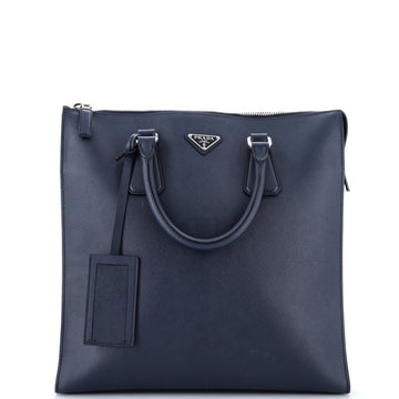 Prada Zip Top Tote Saffiano Leather North South