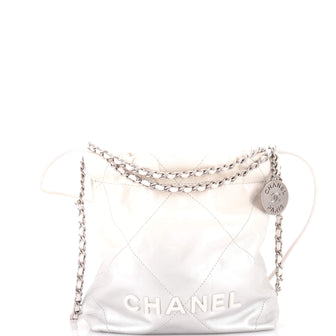 Chanel 22 Chain Hobo Quilted Metallic Degrade Calfskin Mini