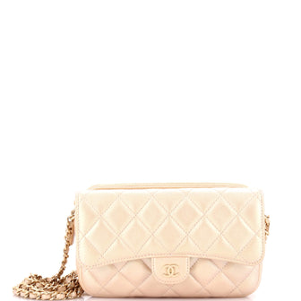 Chanel Classic Flap Phone Holder with Chain Quilted Lambskin