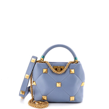 Valentino Garavani Roman Stud Top Handle Bag Quilted Leather Small
