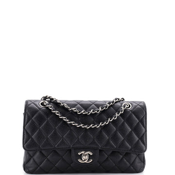 Chanel Vintage Classic Double Flap Bag Quilted Caviar Medium