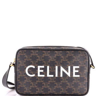 Celine Logo Messenger Bag Triomphe Coated Canvas Medium