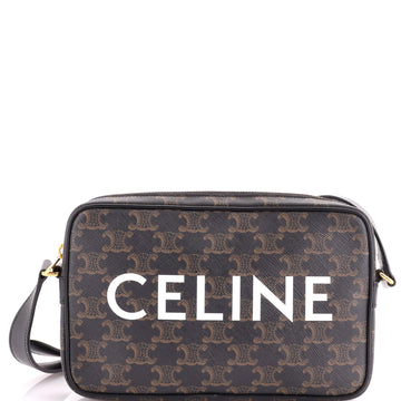 Celine Logo Messenger Bag Triomphe Coated Canvas Medium