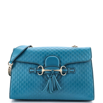 Gucci Emily Chain Flap Bag Microguccissima Leather Medium