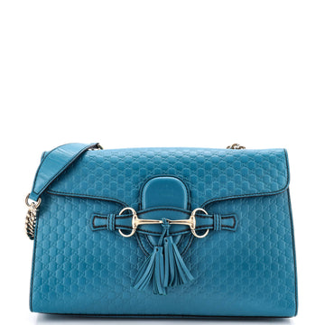 Gucci Emily Chain Flap Bag Microguccissima Leather Medium