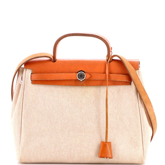 Hermes Herbag Toile and Leather PM