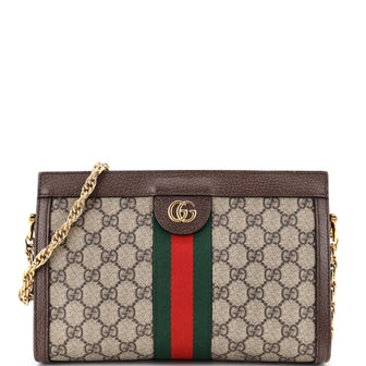 Gucci Ophidia Chain Shoulder Bag GG Coated Canvas Small
