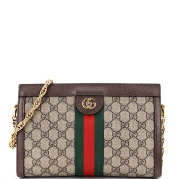 Gucci Ophidia Chain Shoulder Bag GG Coated Canvas Small
