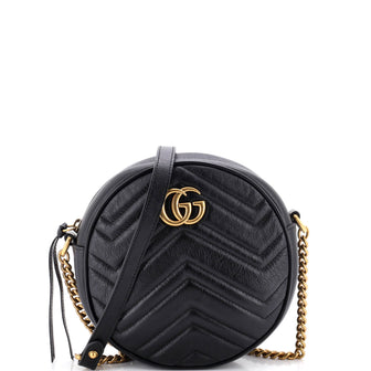 Gucci GG Marmont Round Shoulder Bag Matelasse Leather Mini