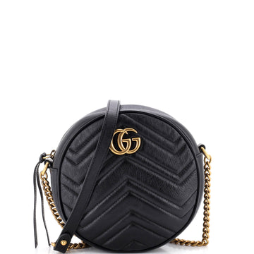 Gucci GG Marmont Round Shoulder Bag Matelasse Leather Mini
