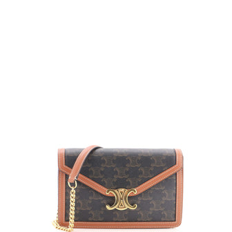 Celine Enveloppe Wallet on Strap Triomphe Coated Canvas