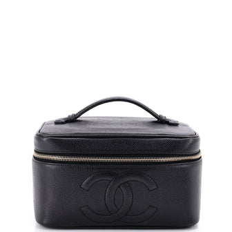 Chanel Vintage Timeless Cosmetic Case Caviar Large