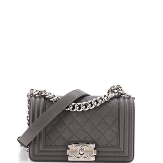 Chanel Boy Flap Bag Quilted Caviar Small