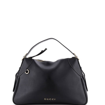 Gucci Emblem Shoulder Bag Leather Medium
