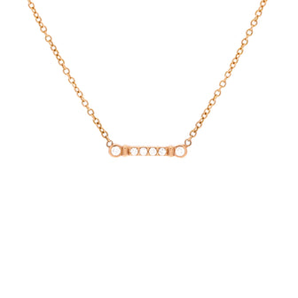 Tiffany & Co. Fleur de Lis Key Bar Pendant Necklace 18K Rose Gold and Diamonds