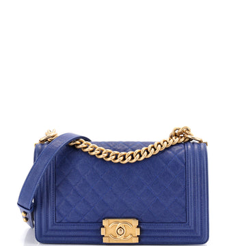 Chanel Boy Flap Bag Quilted Caviar Old Medium