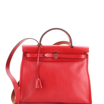Hermes Herbag Zip Berline Vache Canvas and Leather 31
