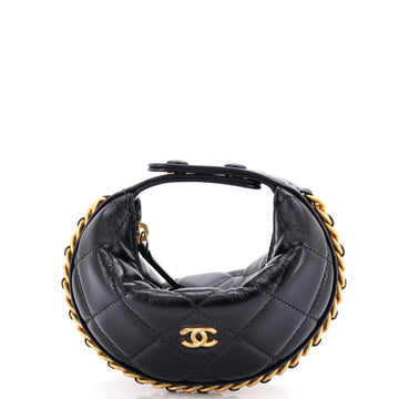 Chanel Chain Around Hobo Pouch Quilted Lambskin Extra Mini