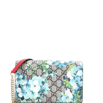 Gucci Chain Wallet Blooms Print GG Coated Canvas
