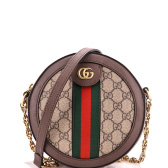 Gucci Ophidia Round Shoulder Bag GG Coated Canvas Mini