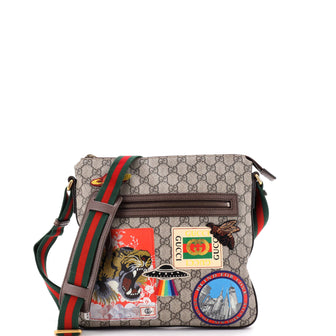 Gucci Courrier Zip Messenger GG Coated Canvas with Applique Medium