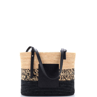 Loewe Square Basket Tote Woven Raffia Small