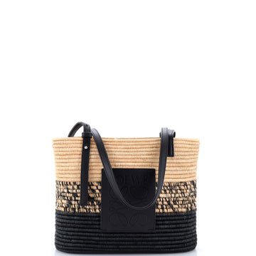 Loewe Square Basket Tote Woven Raffia Small