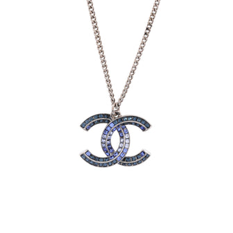 Chanel CC Pendant Necklace Metal with Crystals