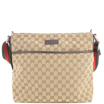 Gucci Front Pocket Web Messenger GG Canvas Medium