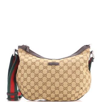 Gucci Saddle Zip Messenger Bag GG Canvas with Leather Medium