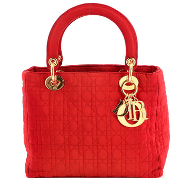 Christian Dior Vintage Lady Dior Bag Cannage Quilt Nylon Medium