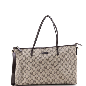 Gucci Convertible Zip Tote GG Coated Canvas with Leather Large